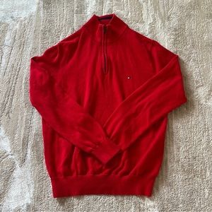 Tommy Hilfiger Red Zip Up Sweater